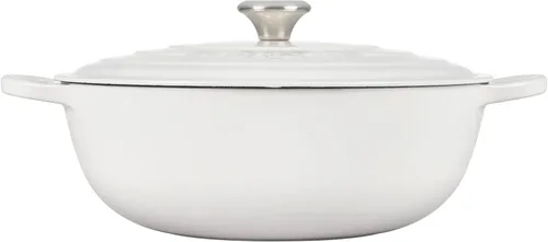 Le Creuset Signature LS2514-3216SS - Horno de chef de hierro fundido, 7.5 cuartos de galón, color blanco