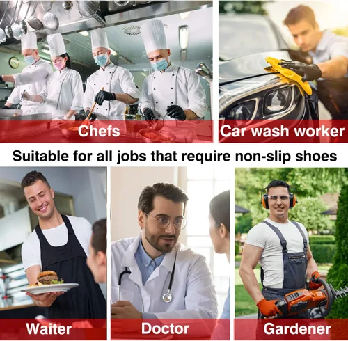 Miniatura 2 de Zapatos antideslizantes para hombres, resistentes al aceite, al agua, para chef, enfermería, médicos, adecuados para cocina, restaurante, jardín