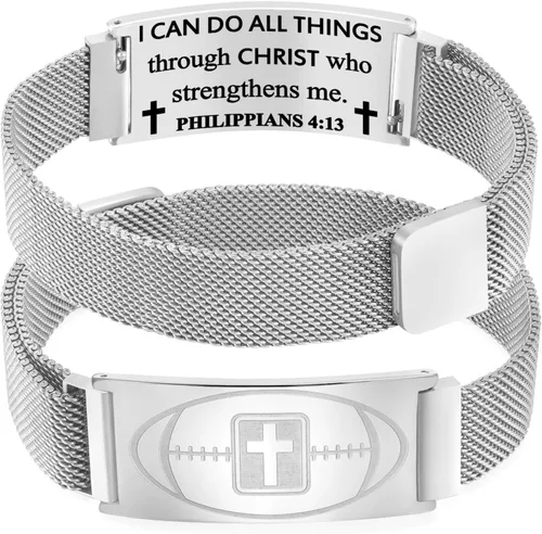 Miniatura 110 de Regalos de graduación, pulsera de fútbol, fútbol, baloncesto, béisbol, regalos de pulsera, pulseras de cruz de fe para hombres, bautismo, primera