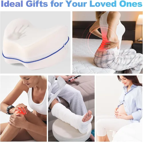Miniatura 7 de Almohada de rodilla para personas que duermen de lado para dolor de espalda, almohada de piernas para dormir de lado, cojín de espuma viscoelástica