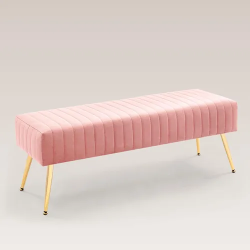 Miniatura 9 de Furnimart Banco otomano de 44 pulgadas para dormitorio, banco tapizado en el extremo de la cama con patas doradas para sala de estar, dormitorio