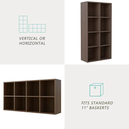 Miniatura 34 de OSCHF - Estantería de almacenamiento de 12 cubos, estantería de madera de 3 niveles con espacios abiertos para el hogar y la oficina, organizador