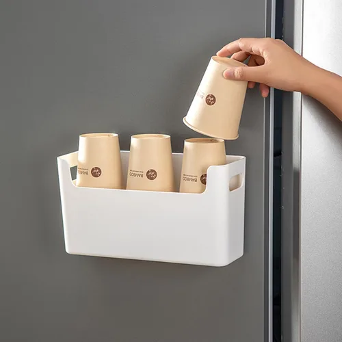 Miniatura 7 de Paquete de 2 organizadores de almacenamiento de gabinete, organizador adhesivo para puerta de gabinete, sin perforaciones, contenedores