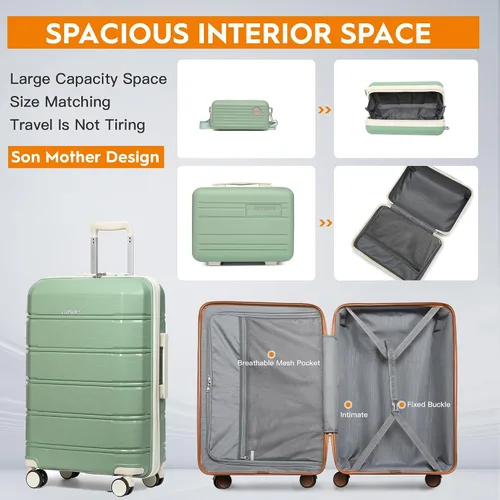 Miniatura 3 de Joyway Maletas de equipaje de mano de 20 pulgadas de polipropileno ligero con bloqueo TSA, equipaje rígido con ruedas giratorias, bolsa