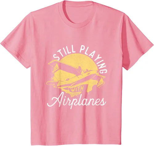 Miniatura 57 de Still Playing With Airplanes - Camiseta de control remoto RC Avión Piloto, Negro