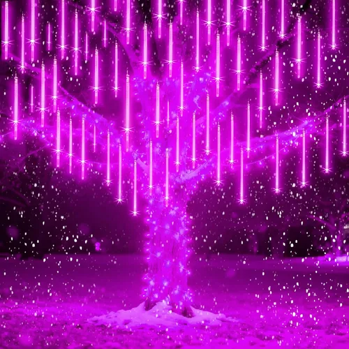 Miniatura 20 de EAGWELL Luces de Lluvia de Meteoros de Navidad, 20 en 20 Tubos Luces de Lluvia en Cascada con Cambio Automático con 12 Modos, Decoración Navideña