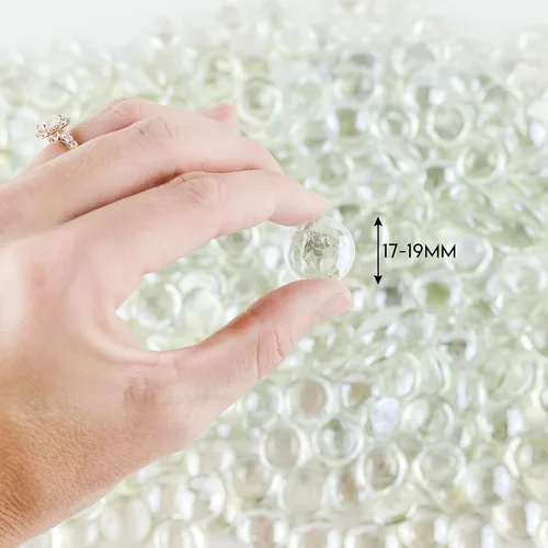 Miniatura 3 de Piedras planas de vidrio transparente para rellenar jarrones, piedras preciosas (bolsa de 1 libra/100 piedras)