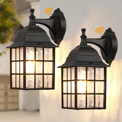 Miniatura 9 de Accesorios de iluminación para exteriores del atardecer al amanecer, luces exteriores con sensor, luces blancas para porche, faroles de pared