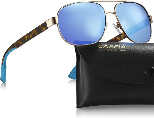 Miniatura 6 de CARFIA Gafas de sol clásicas para hombre de metal polarizadas protección UV CA5377