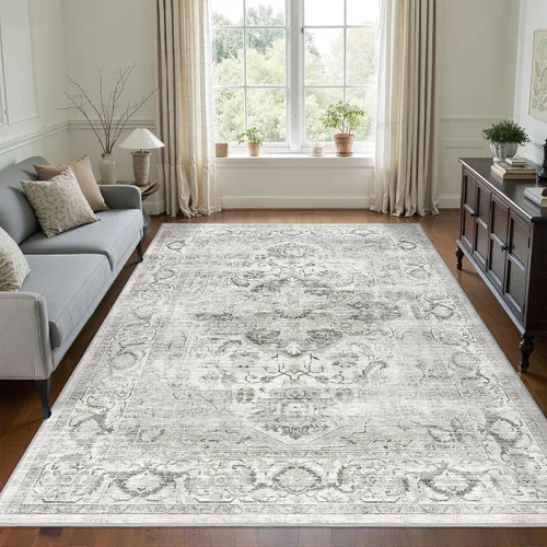 Miniatura 24 de Alfombra de pasillo lavable de 2 x 6 pies - Alfombras de cocina con respaldo antideslizante vintage suave estilo granja, alfombra de entrada