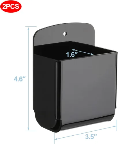 Miniatura 2 de Cosmos Paquete de 2 soportes acrílicos para control remoto, soporte adhesivo de pared, organizador de montaje en pared, caja de almacenamiento