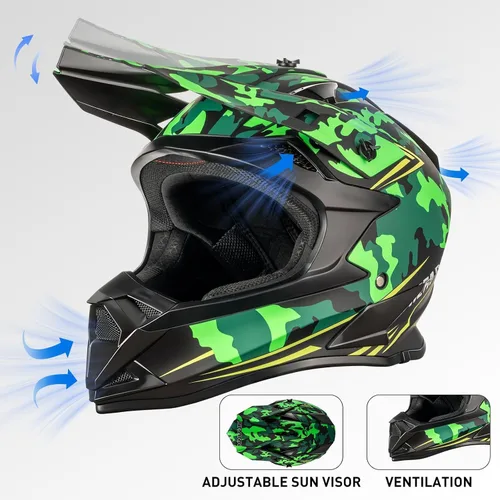 Miniatura 5 de SPARK - Casco de motocross para adultos, casco para bicicleta todoterreno, motocicleta de cara completa, bicicleta de montaña, E-Bike, BMX, MX, ATV