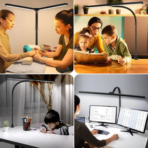 Miniatura 7 de Lámpara de escritorio pequeña para oficina, dormitorio, hogar, luz de escritorio para cuidado de los ojos, 18 W, lámpara de mesa regulable