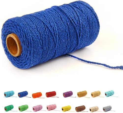 Miniatura 19 de FLIPPED (109 yardas/1.5 mm/35 colores opcionales) 109 cuerdas de macramé para manualidades, cuerda de algodón para macramé, cuerda de panadero, Gris