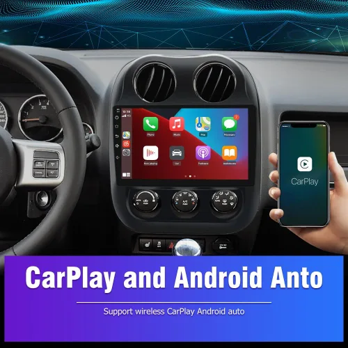 Miniatura 3 de Radio estéreo de coche de 10.1 pulgadas [2GRAM 32GROM] para Jeep Patriot Compass 2010-2016 con CarPlay Android Auto, Android 13 Player Radio