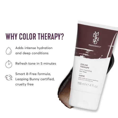 Miniatura 2 de Madison Reed Color Therapy, Café, Máscara capilar depositante de color y tratamiento acondicionador profundo, intensamente hidratante, refresca