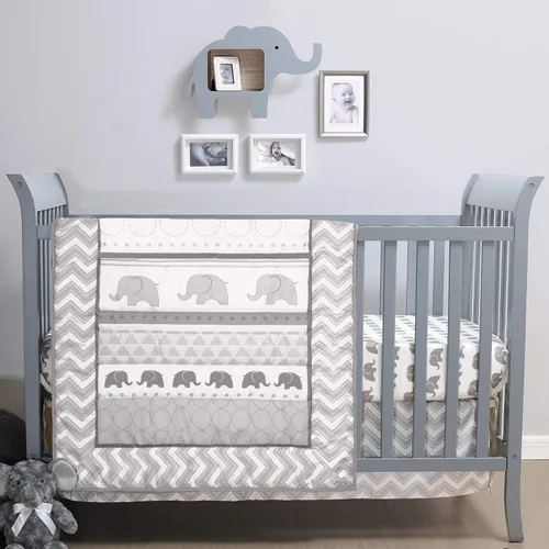 The Peanutshell Juego de ropa de cama para cuna de bebé de 3 piezas para niños y niñas, juego de cama para recién nacidos, bebés y niños pequeños,