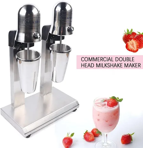 Miniatura 5 de Máquina de batido de leche, Mezclador comercial de doble cabezal de batido, Máquina de batido de leche de acero inoxidable 560w, Mezclador de leche