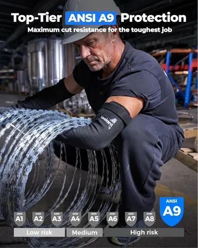 Miniatura 2 de toolant ANSI A9 Cut Resistant Arm Sleeves, Arm Protectors for Thin Skin and Bruising, Arm Guards for High Risk Work
