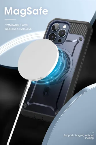 Miniatura 3 de SUPCASE Funda para iPhone 15 Pro con soporte (Unicorn Beetle Pro Mag), protector de pantalla integrado y clip para cinturón, compatible con MagSafe