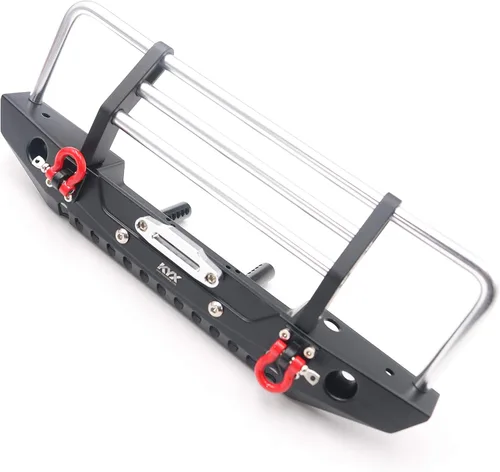 Miniatura 4 de KYX Parachoques delantero de aleación de carreras con luces LED, accesorios para RC Crawler Car Axial SCX10 II 90046 Traxxas TRX4 TRX-4 Redcat Gen8