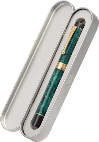 Miniatura 29 de Jinhao 100 - Pluma estilográfica de estilo clásico en celuloide, instrumento de escritura suave con punta #6, juego de pluma con convertidor