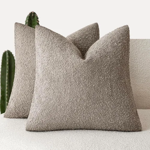 Miniatura 53 de Foindtower - Juego de 2 fundas decorativas de textura de bucle, fundas de almohada acentuadas, fundas de cojín sólidas, neutrales, para sofá, silla