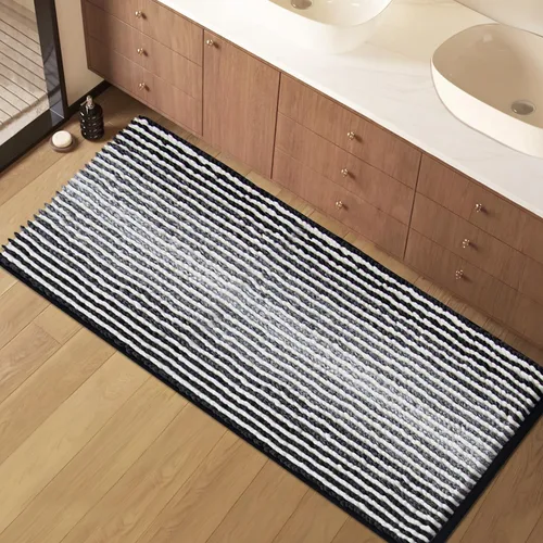 Miniatura 10 de HDFK Alfombra de baño y alfombra de baño – Alfombra de ducha de felpilla extra grande, de secado rápido, antideslizante, con base adhesiva