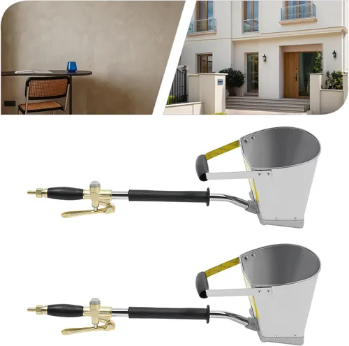 Miniatura 4 de Paquete de 2 pistolas pulverizadoras de cemento, pulverizador de mortero horizontal de 7 bar con tolva de 0.79 galones para enlucido de pared
