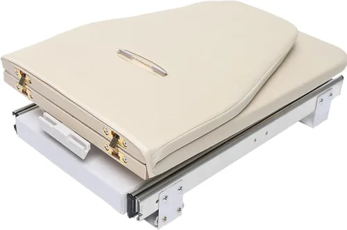 Miniatura 6 de Tabla de planchar extraíble para armario, beige, 32.3 x 12.2 pulgadas Placa de hierro incorporada, rotación de 180°, con cubierta de algodón