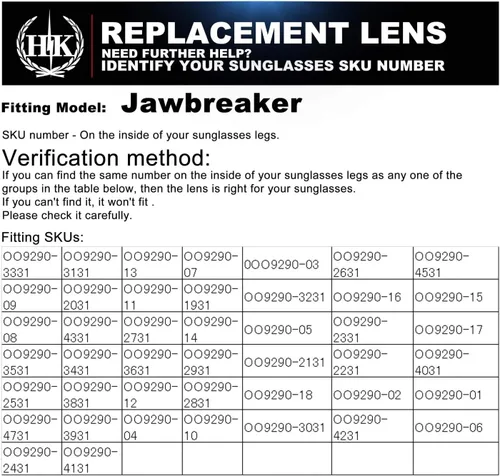 Miniatura 6 de HKUCO - Lentes de repuesto para gafas de sol Oakley Jawbreaker