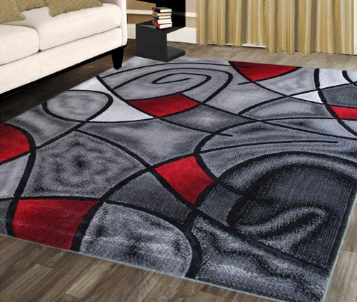 Miniatura 12 de Masada Rugs, Alfombra moderna y contemporánea, color morado, gris y negro (2 pies x 3 pies)
