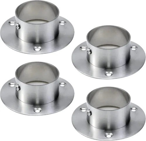 Miniatura 12 de Antrader Soporte de Barra de Armario de Acero Inoxidable de Alta Resistencia, 4 Piezas Soporte de Brida de Barra de Armario Soporte de Brida de Negro