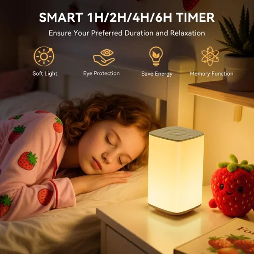 Miniatura 5 de Auxmir Luz Nocturna para Guardería para Niños, Lámpara Nocturna Regulable por Toque con 256 Cambios de Color RGB para Bebé Adulto, Lactancia, Ayuda