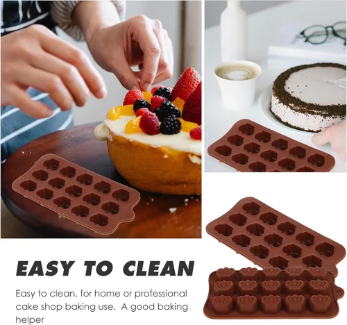 Miniatura 7 de Cabilock 2 moldes de silicona para dulces, moldes de chocolate, moldes de corona, moldes de gomitas, molde de silicona para hornear, bandeja