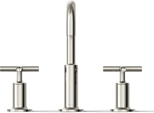Miniatura 10 de Kohler K-14410-4-BGD Purist - Grifo para lavabo de baño con manijas de palanca baja y boquilla baja, 14406-3-SN Níquel pulido vibrante