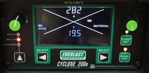 Miniatura 3 de Everlast Cyclone 200ES, soldador MIG - 180 Amp, voltaje dual 110/220V, inversor IGBT, capacidad para MIG y Stick
