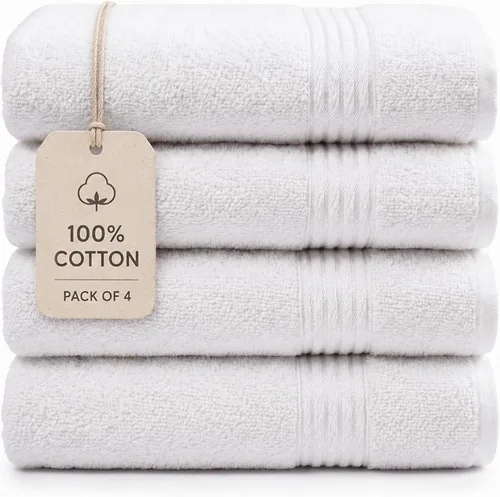 Miniatura 5 de Juego de toallas de 8 piezas ultra suave, 100% algodón puro, 2 toallas de baño grandes de 28 x 56 pulgadas, 2 toallas de mano para baño de 16 x 26