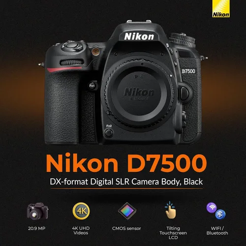 Miniatura 2 de Nikon D7500 DX-Format DSLR Cámara con AF-S DX NIKKOR 0.709-5.512 in f/3.5-5.6G ED VR, paquete con tarjeta de memoria de 32GB, bolsa, kit de filtro