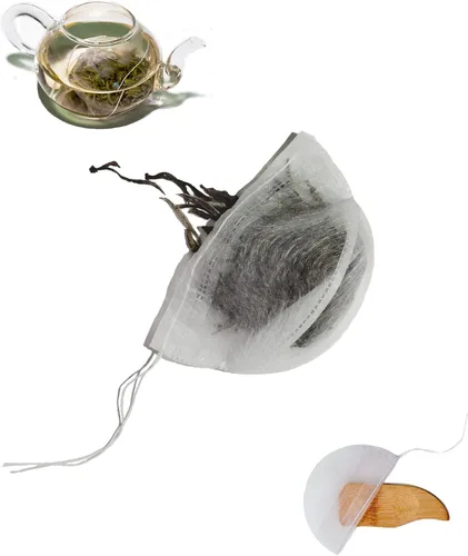 Filtros de té desechables para té de hojas sueltas, 200 unidades, fibra de maíz PLA, diseño 3D para expansión completa de hojas de té, 50 bolsas por
