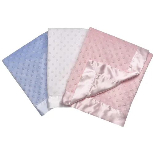 Miniatura 3 de Baby Starters Manta de puntos texturizados con ribete satinado, color blanco, 30 x 40 pulgadas Puntos blancos
