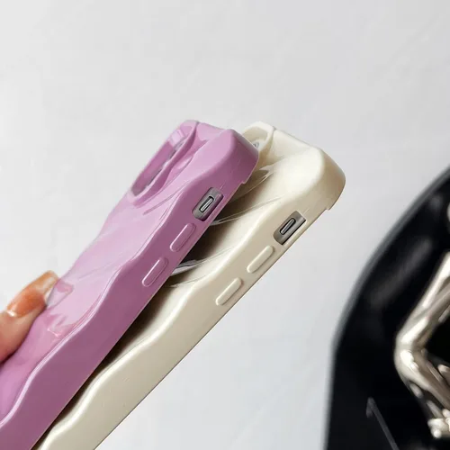 Miniatura 4 de Caseative Funda para iPhone 11, funda suave con forma de onda rizada con patrón de ondulación de agua (negro) Water Ripple Pattern Curly Wave
