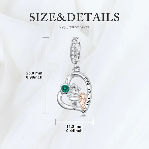 Miniatura 125 de PROESS Dije para padre, madre e hija, pulsera de plata de ley para pulseras, regalos de cumpleaños, día de San Valentín, para hija, madre, amante