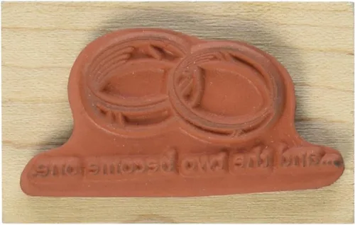 Miniatura 2 de Inkadinkado Sello de madera para anillo de boda para tarjetas de boda, 1.5 pulgadas de ancho x 2.8 pulgadas de largo Dos anillos