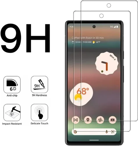 Miniatura 5 de Protector de pantalla transparente para Google Pixel 6a HD de vidrio templado, 2 unidades, dureza 9H, antiarañazos, protector de pantalla templado