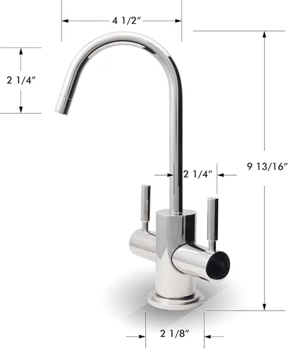 Miniatura 3 de APEC Grifo dispensador de agua potable de ósmosis inversa instantánea fría y caliente cromado (Westbrook Faucet-HC-WST-cm)