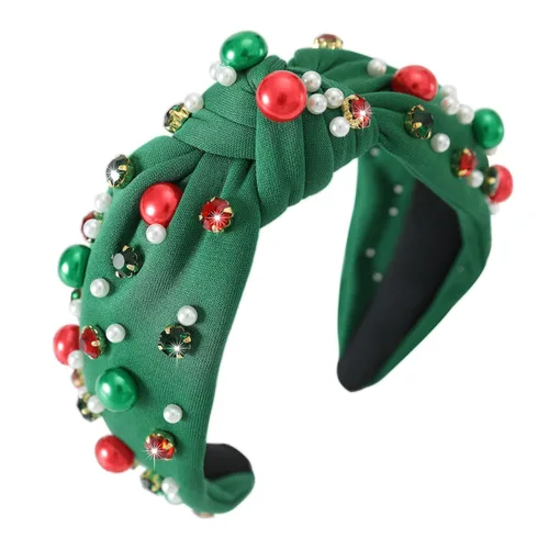 Miniatura 34 de Diadema anudada con joyas para mujeres y niñas, diadema de diamantes de imitación de cristal brillante, nudo superior ancho para mujer, diadema Negro