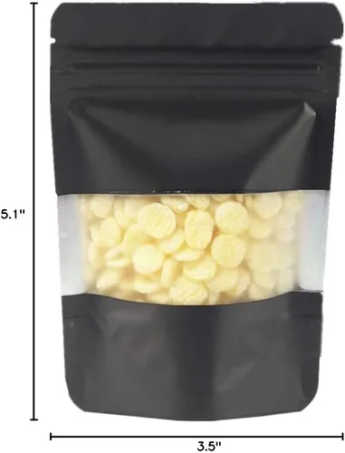 Miniatura 8 de PABCK 100 bolsas resellables de 3.5 x 5.1 pulgadas, color negro mate con sellado térmico para ventana, bolsas de papel de aluminio