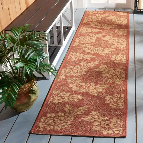 SAFAVIEH Courtyard Collection CY6957 - Alfombra de pasillo de 2 pies 3 pulgadas x 6 pies 7 pulgadas, color ladrillo natural para interiores y