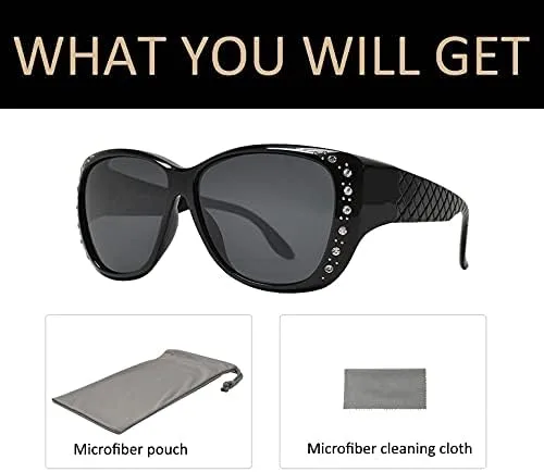 Miniatura 6 de PZ - Gafas de sol polarizadas para mujer para cubrir sobre gafas graduadas con protección UV